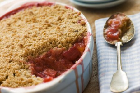 Strawberry Rhubarb Crumble Recipe - Butter-Less, Dairy-Free, Wholesome and Your Choice of Gluten-Free or Not!