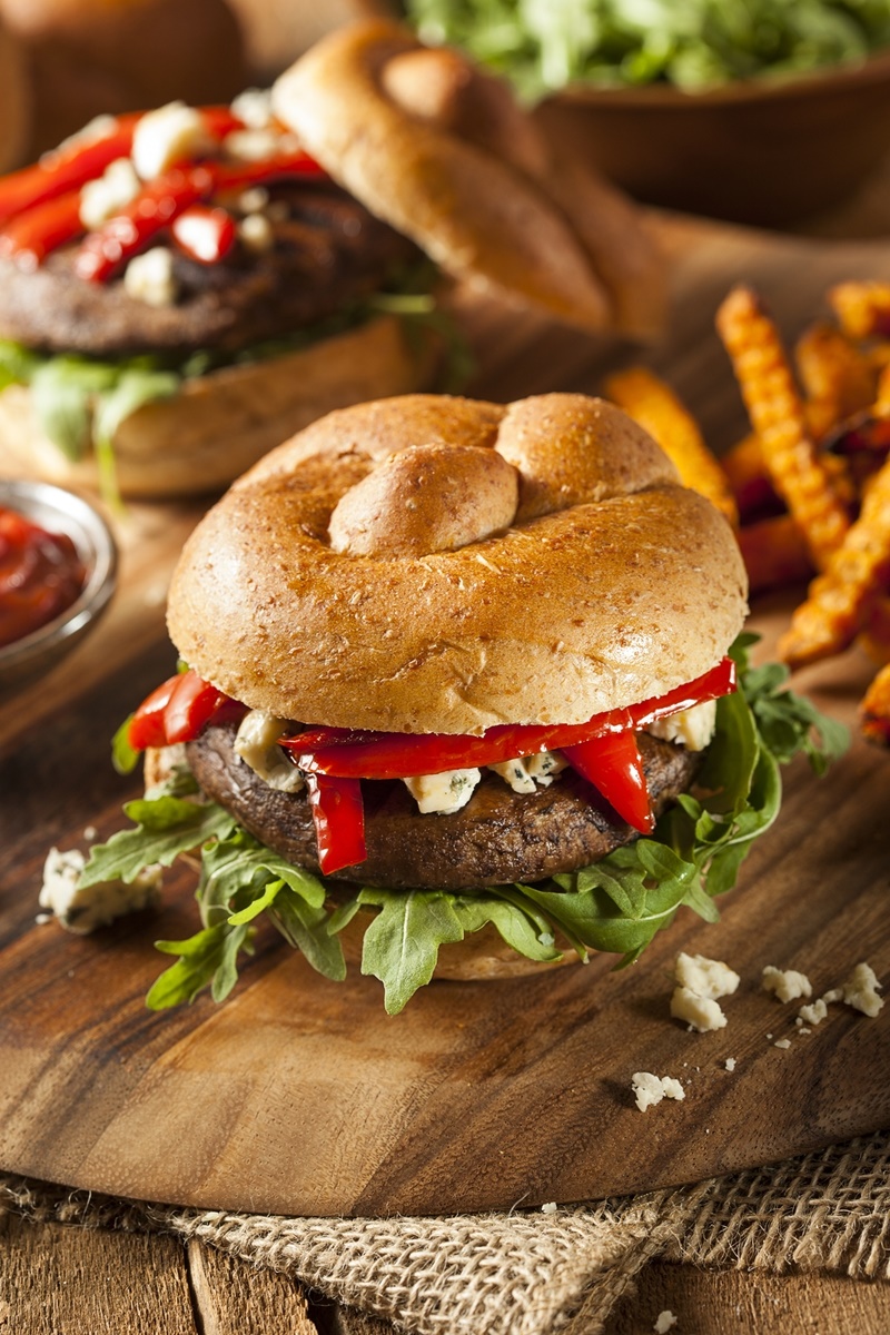 BBQ Portobello Mushroom Burgers Recipe - a marinated and grilled vegan main for barbecues