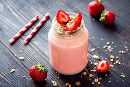Sunbutter and Jelly Smoothie Recipe - dairy-free, vegan and allergy-friendly