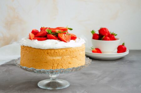 Perfect Gluten-Free Angel Food Cake Recipe - naturally free of dairy, eggs, and soy. Sweetened solely with agave nectar.
