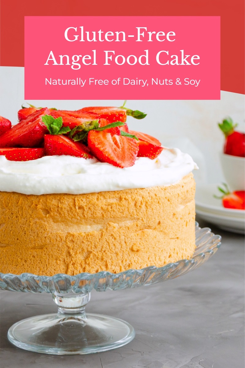 Perfect Gluten-Free Angel Food Cake Recipe - naturally free of dairy, eggs, and soy. Sweetened solely with agave nectar.
