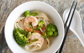 Miso soup with Shrimp and Broccoli