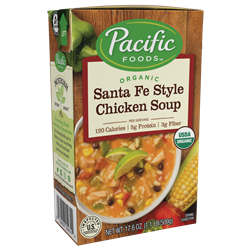 Pacific Foods Hearty Soups Reviews and Info - Dairy-Free Varieties. Pictured: Organic Santa Fe Style Chicken