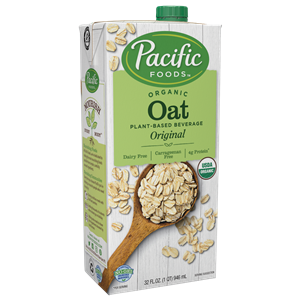 Pacific Foods Oat Milk Beverage Reviews and Info - 3 Organic and 1 Barista variety, all dairy-free, soy-free, nut-free, and vegan