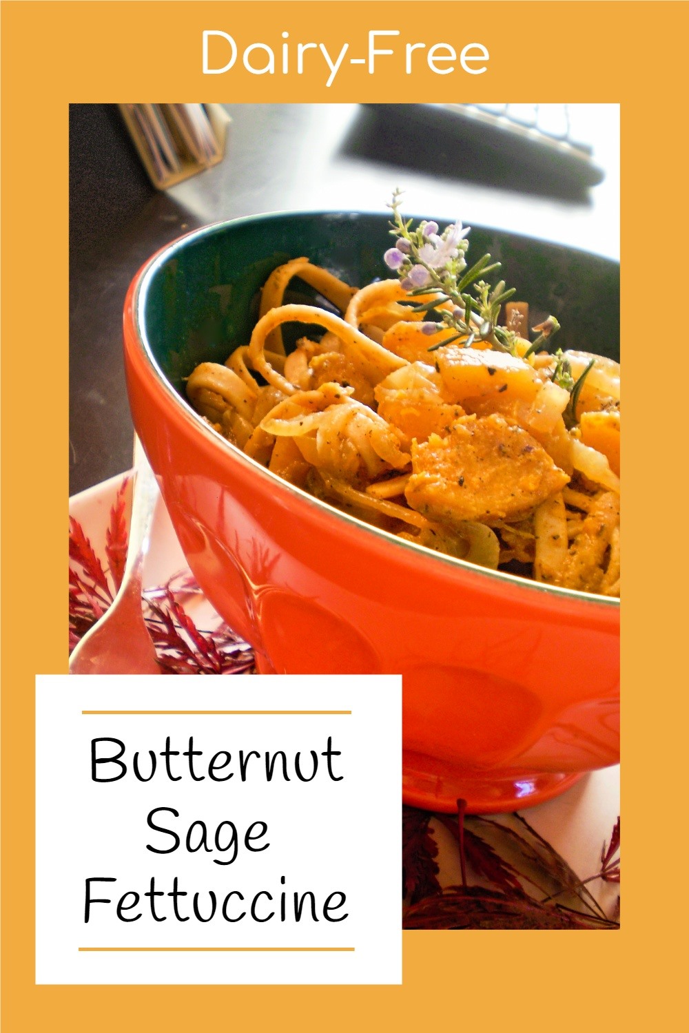 Vegan Butternut Sage Fettuccine - dairy-free, nut-free, soy-free, optionally gluten-free, plant-based, easy, and delicious!