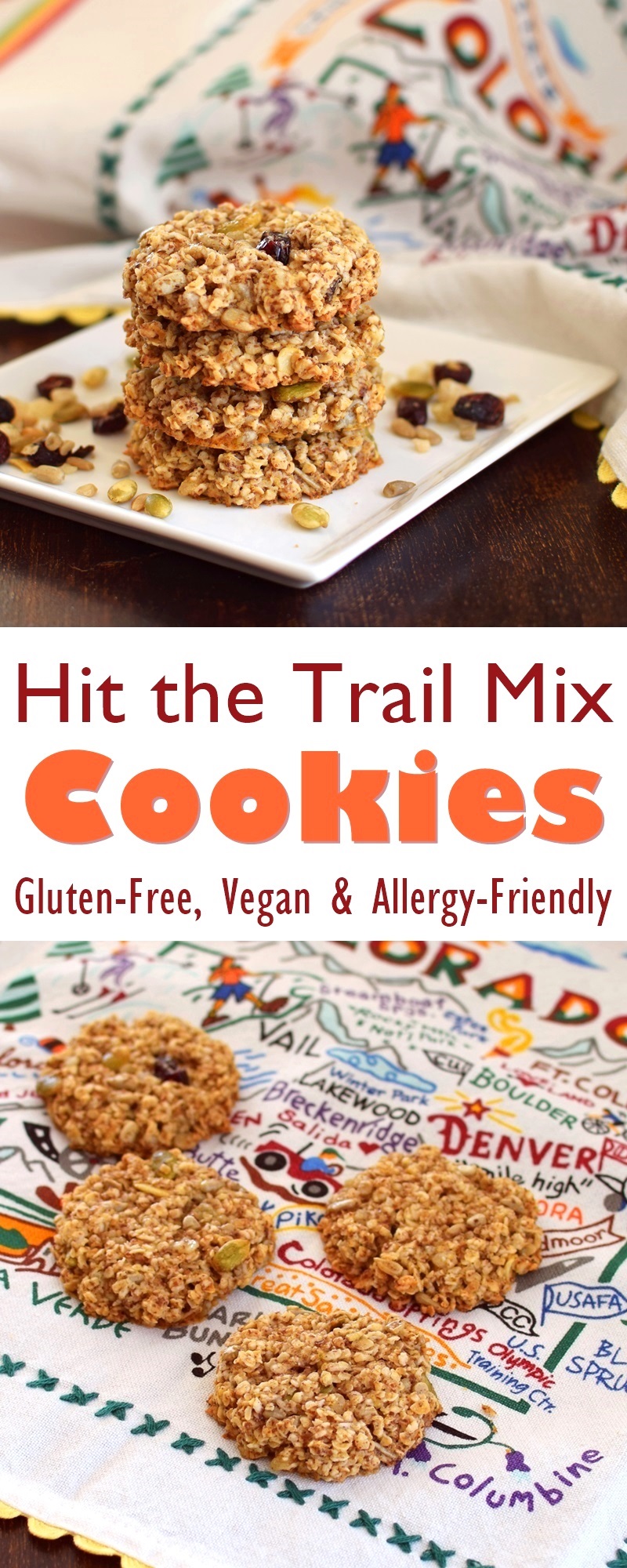 Trail Mix Cookies Recipe - naturally gluten-free, dairy-free, vegan, and allergy-friendly! A snack-worthy, breakfast-worthy treat