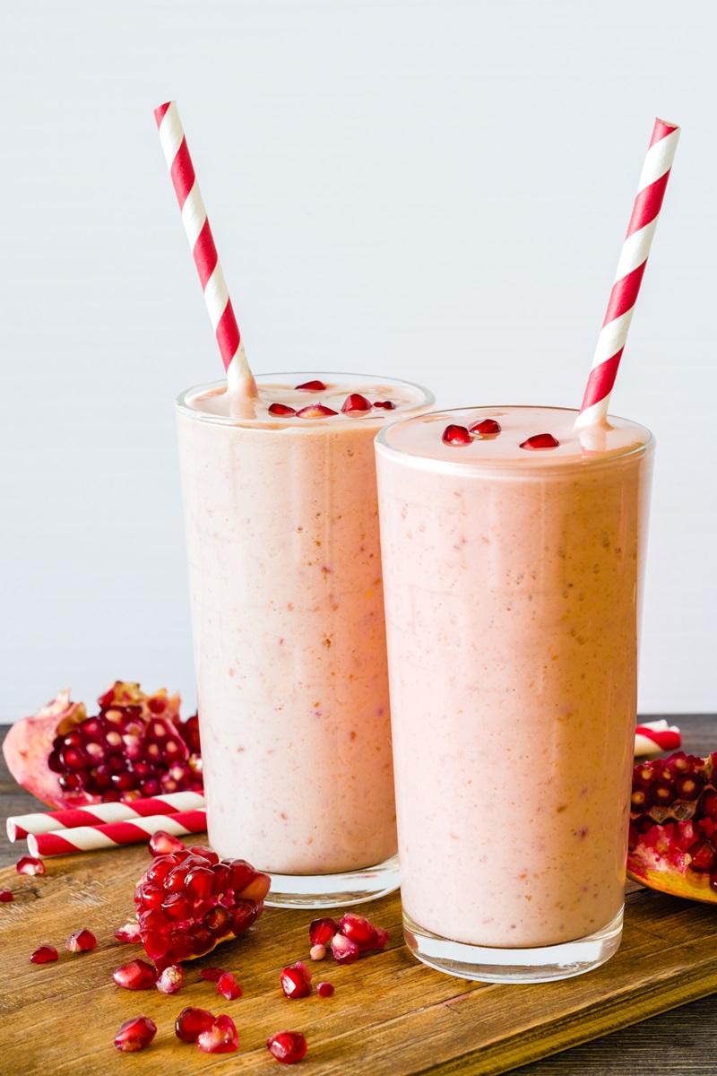 Dairy-Free Pomegranate Smoothie Recipe - Creamy, Delicious, Healthy, and Naturally Vegan, Plant-Based and Paleo with Allergy-Friendly Options