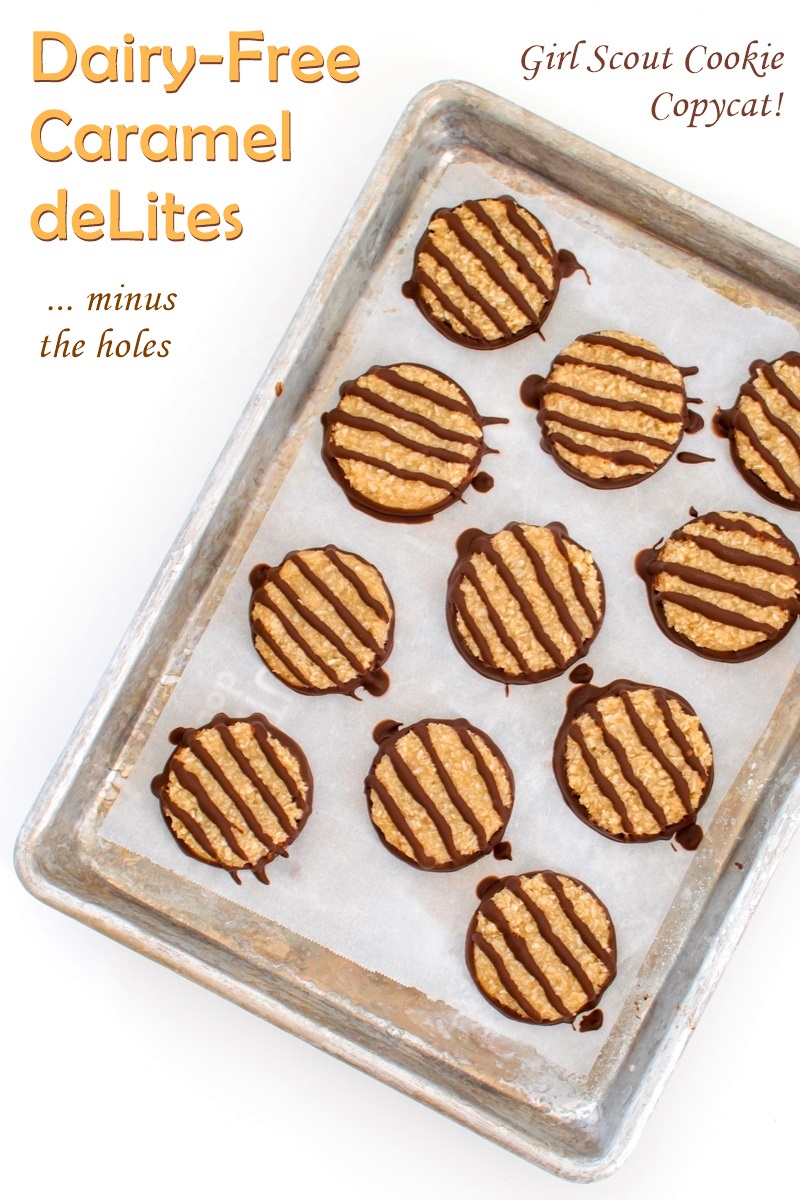 Vegan Samoa Girl Scout Cookies Recipe (a.k.a. Homemade Caramel deLites) - a sample recipe from Go Dairy Free The Guide and Cookbook 2nd Edition