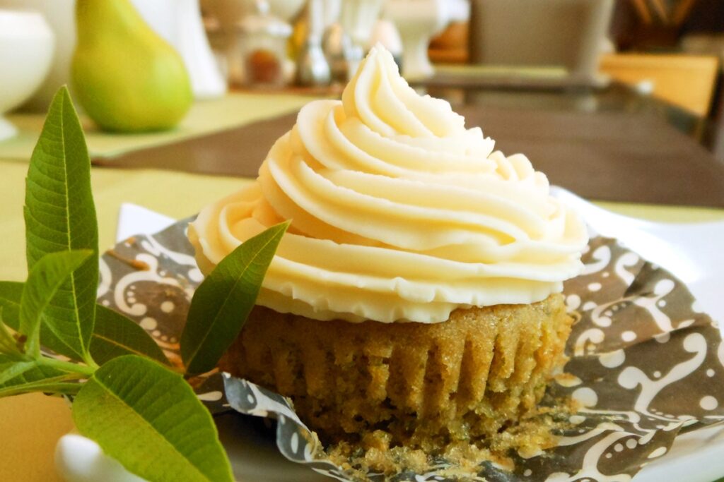 Lemon Verbana Vegan Cupcakes with Orange Almond Buttercream Frosting (dairy-free, egg-free recipe by a popular cookbook author) - regular lemon can be substituted