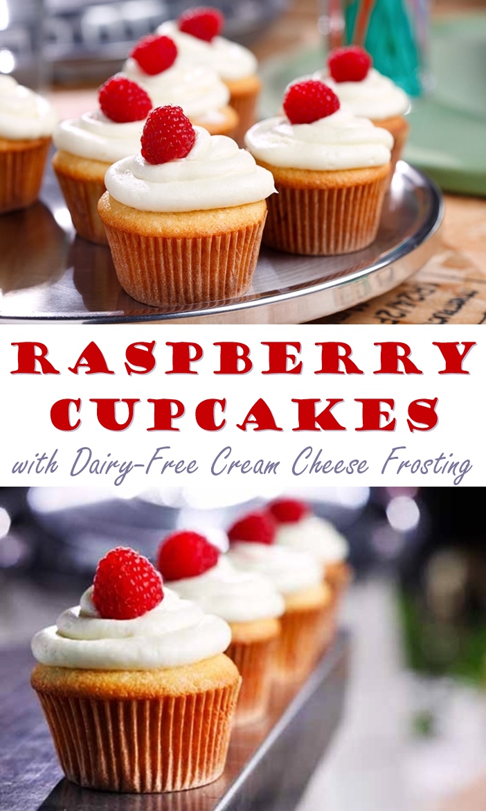Raspberry Cupcakes with Dairy-Free Cream Cheese Frosting