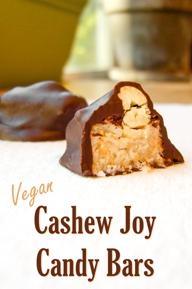 Cashew Joy Vegan Candy Bars - like an Almond Joy copycat, only better! Dairy-free, gluten-free, egg-free, and soy-free recipe. 