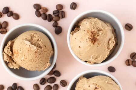 Dairy-Free Instant Coffee Cheesecake Ice Cream Recipe - naturally vegan and gluten-free with nut-free and soy-free options
