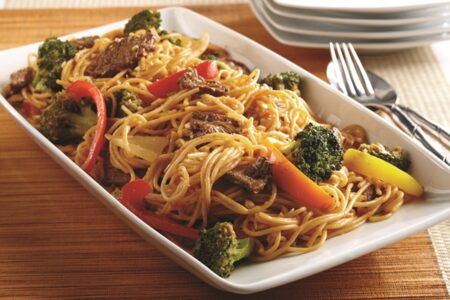 Thai Red Curry Beef, Vegetables, and Pasta Recipe