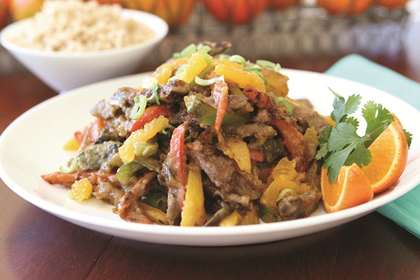 Tangerine Beef Stir-Fry Recipe with Sweet Bell Peppers