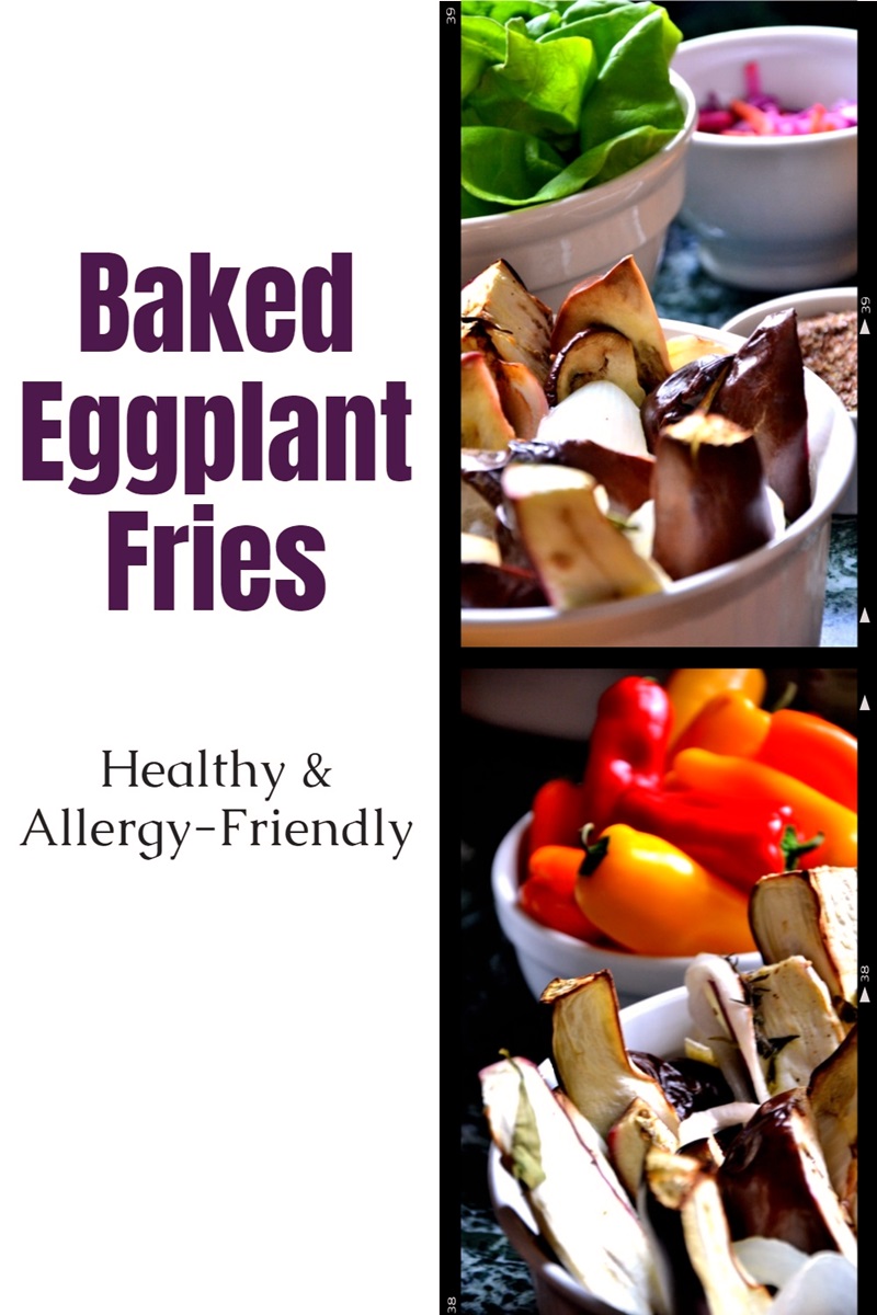 Baked Eggplant Fries Recipe - naturally vegan, paleo, plant-based, gluten-free, and allergy-friendly. Deliciously easy snack or side