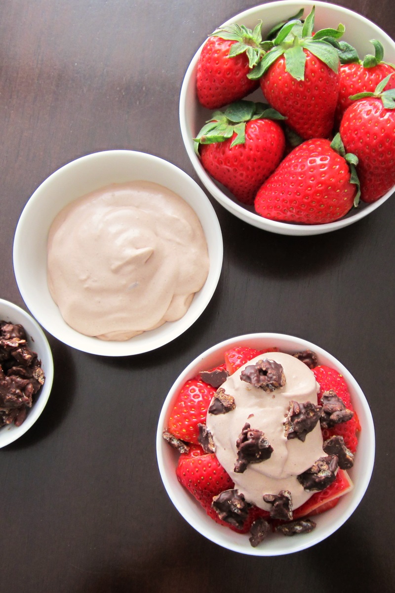 Strawberries with Dairy-Free Cocoa Whip Recipe and Vegan Chocolate Crisps Recipe (also gluten-free, nut-free, and allergy-friendly)