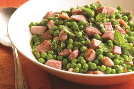 Spring Peas with Ham and Herbs Recipe (dairy-free, gluten-free, and allergy-friendly)
