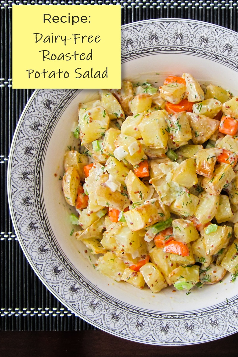 Dairy-Free Creamy Roasted Potato Salad Recipe - like Ina Garten's, only better! Naturally gluten-free and allergy-friendly, with vegan-friendly option.