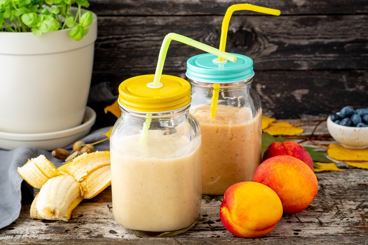 Dairy-Free Peach Smoothies Recipe - naturally allergy-friendly, various ingredient options