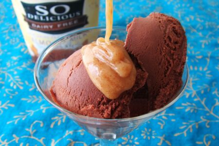 Chocolate Almond Vegan Ice Cream Sundae - Gluten-Free, Dairy-Free, Soy-Free