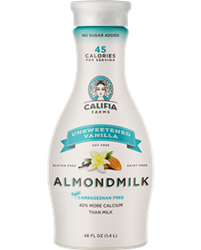 Califia Farms Almondmilk Reviews and Information - dairy-free, gluten-free, soy-free, and vegan. Various flavors ... Pictured: Unsweetened Vanilla