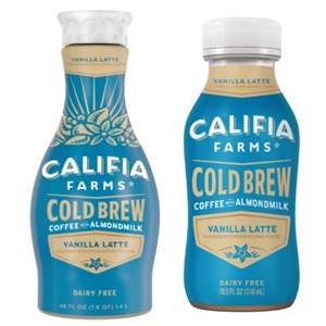 Califia Farms Cold Brew Coffee with Almond Milk Reviews & Info - staple and seasonal dairy-free and vegan flavors in large and single-serve bottles. Also in seasonal pumpkin spice and peppermint mocha