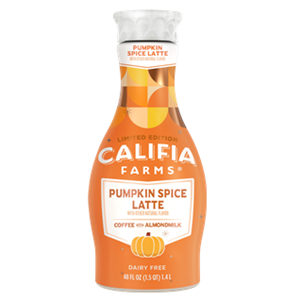 Califia Farms Cold Brew Coffee with Almond Milk Reviews & Info - staple and seasonal dairy-free and vegan flavors in large and single-serve bottles. Also in seasonal pumpkin spice and peppermint mocha