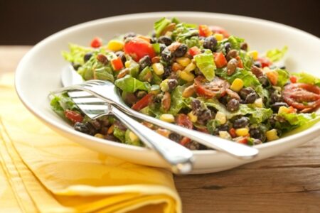 Healthy Black Bean Salad Recipe with Creamy Avocado Dressing