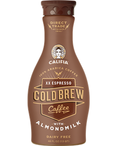 Califia Farms Cold Brew Coffee with Almondmilk Reviews and Info - in several Dairy-Free, Vegan, Soy-Free Flavors. Pictured: XX Espresso