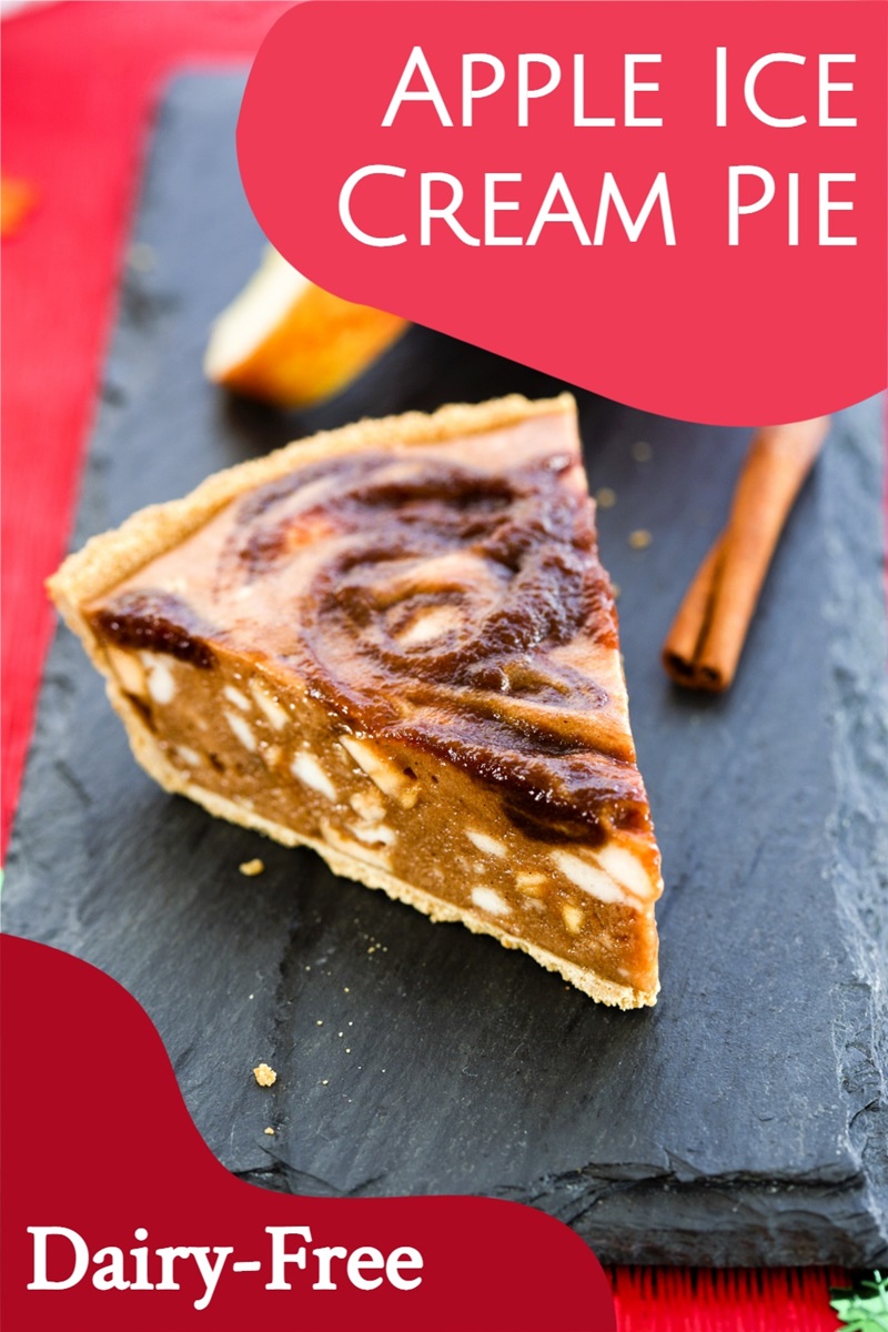 Dairy-Free Apple Ice Cream Pie - the perfect vegan no-bake dessert for Fall, Thanksgiving, or Christmas! Gluten-free option.