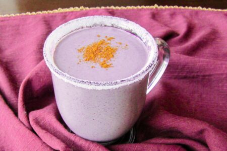Wild Blueberry Egg Nog - dairy-free and deliciously rich. Recipe includes an egg-free and vegan option (fully tested!)