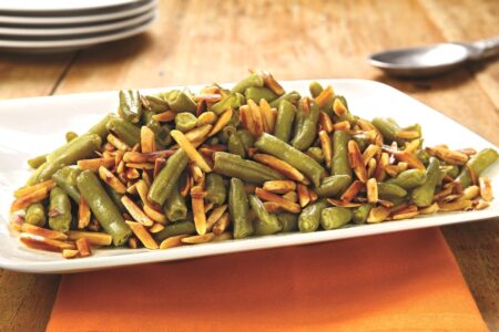 Easy Toasted Almond Green Beans Recipe (dairy-free, vegan and gluten-free optional)
