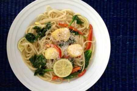 Coconut Noodles with Scallops