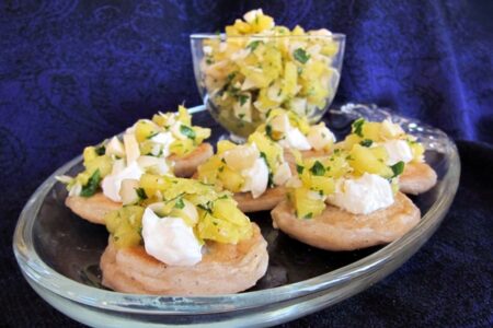 Gluten-free Blinis with Pineapple Salsa