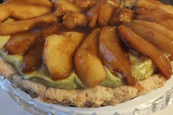 Key Lime and Caramel Pear Torte with Macaroon Crust