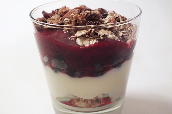 Berry Coulis Parfait with Granola and Dairy-Free Yogurt