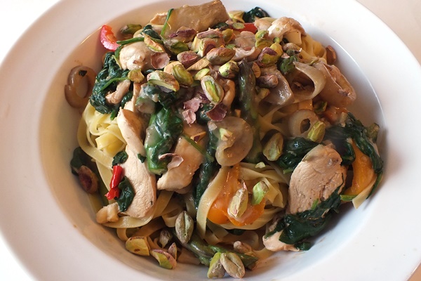 Creamy Spring Vegetables and Chicken Tagliatelle
