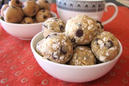 Dairy-Free Chocolate Chip Oatmeal Cookie Dough Balls