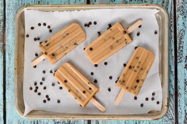 Chocolate Chip Cookie Dough Popsicles