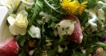 Spring Greens and Berry Salad with Coconut Ranch Dressing