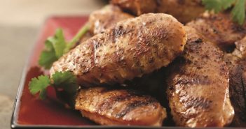 Tea-Grilled Chicken Wings with Hot Green Dipping Sauce