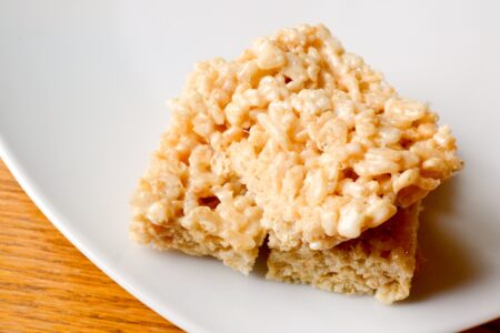 Dairy-Free Caramel Rice Crispy Treats Recipe - No Butter and No Marshmallows! Sweet allergy-friendly treat with caramelized depth in flavor.