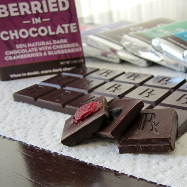 The Chocolate Therapist Dark Chocolate Bars - Berried in Chocolate 55% (dairy-free, gluten-free, vegan)