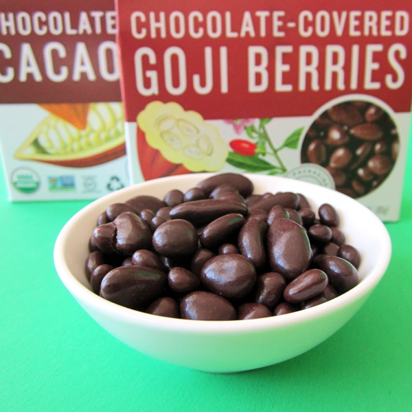 Essential Living Foods Chocolate-Covered Superfoods - Goji Berries and Cacao Nibs (organic, raw, vegan, dairy-free, gluten-free)