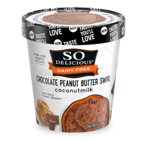 So Delicious Coconut Milk Ice Cream Reviews and Info - Dairy-Free, Gluten-Free, Soy-Free, Vegan. Pictured: Chocolate Peanut Butter Swirl