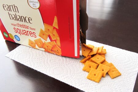Earth Balance Vegan Cheddar Flavor Squares - Review and Info - Like Dairy-Free Cheez-Its