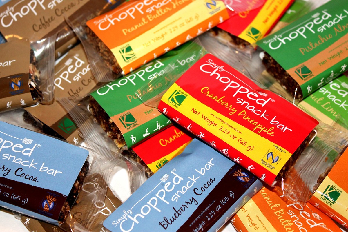 Simply Chopped Snack Bars Reviews and Info - Gluten-Free, Dairy-Free, All Natural, Healthy, and Like Homemade! Several flavors.