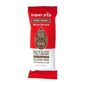 Super Pop Nut Butter Bars Reviews and Info - Dairy-free, gluten-free, soy-free, plant-based, made with creamy nut butters and crispy quinoa.