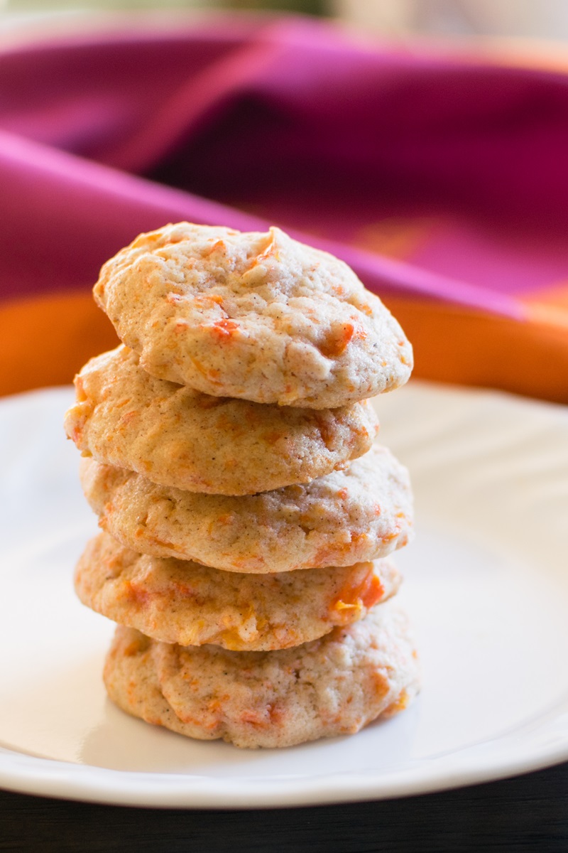 Dairy-Free Carrot Cookies Recipe - like little bites of carrot cake! Great for tea, coffee, Easter, Christmas, spring, or summer treats.