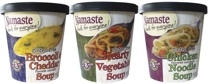 Namaste Foods Soup Cups - Non-Dairy Broccoli Cheddar, Non-Meat Chicken Noodle and Hearty Vegetable (all gluten-free and free of top allergens)